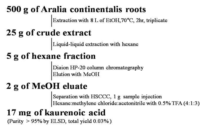 그림 13 Kaurenoic acid 분리 과정의 순서