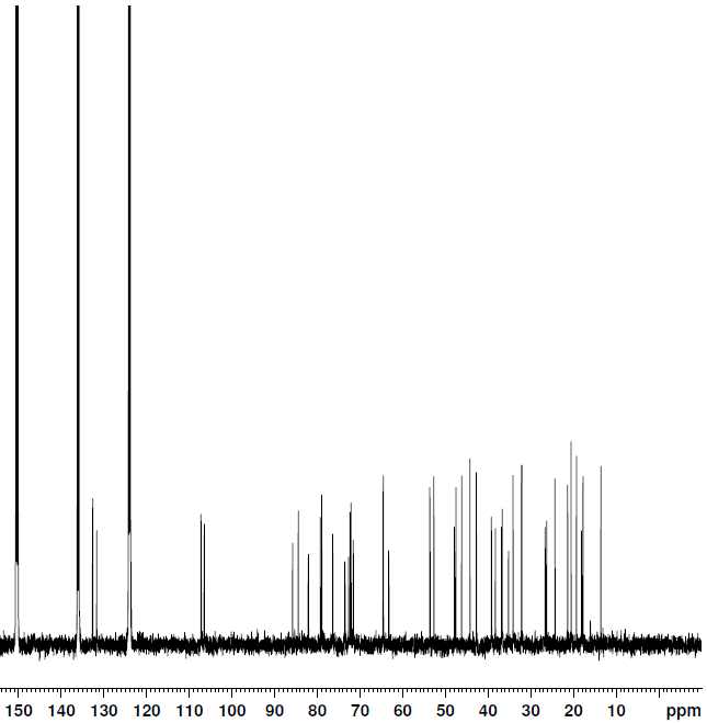 그림 20 Saikosaponin A의 13C-NMR (pyridine-d5, 100MHz)
