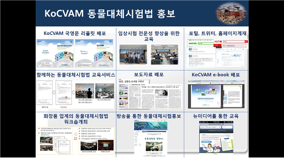 Fig. 8: KoCVAM 동물대체시험법 홍보 성과