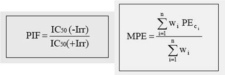 Fig. 12: PIF(photo irritation factor) 및 MPE(mean photo effect) 환산식