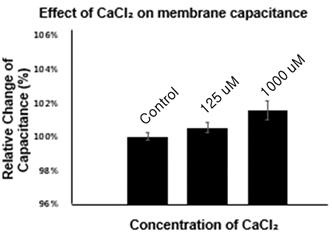 인공생체막과 CaCl2 간 상호작용에 의한 정전용량 변화