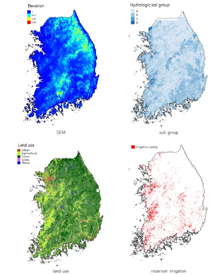 Figure 5 Spatial information used for SWAT modeling.