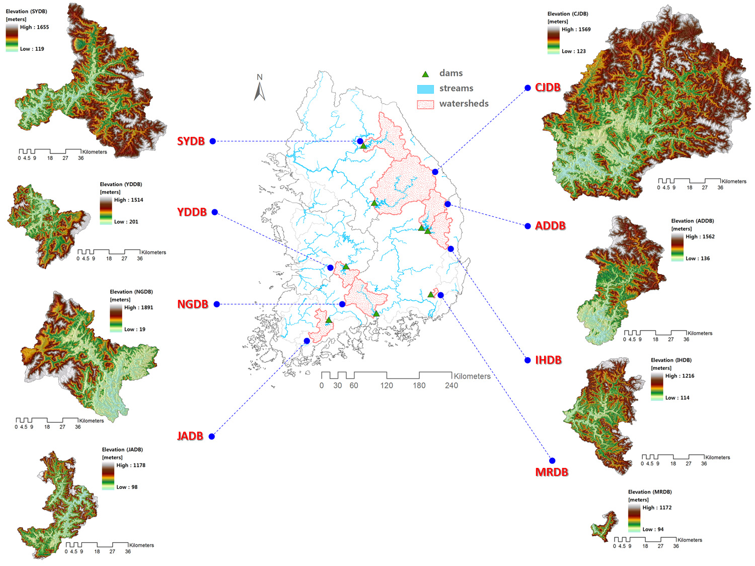 Figure 1 Study basins