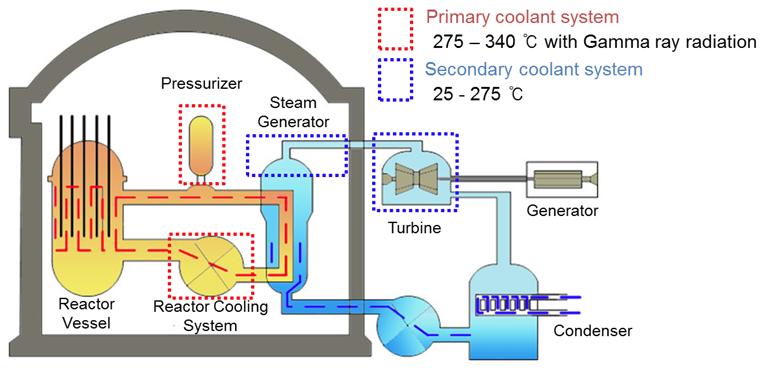 Schematic diagram of the PWR structure: The target test bed will imitate this PWR structure.