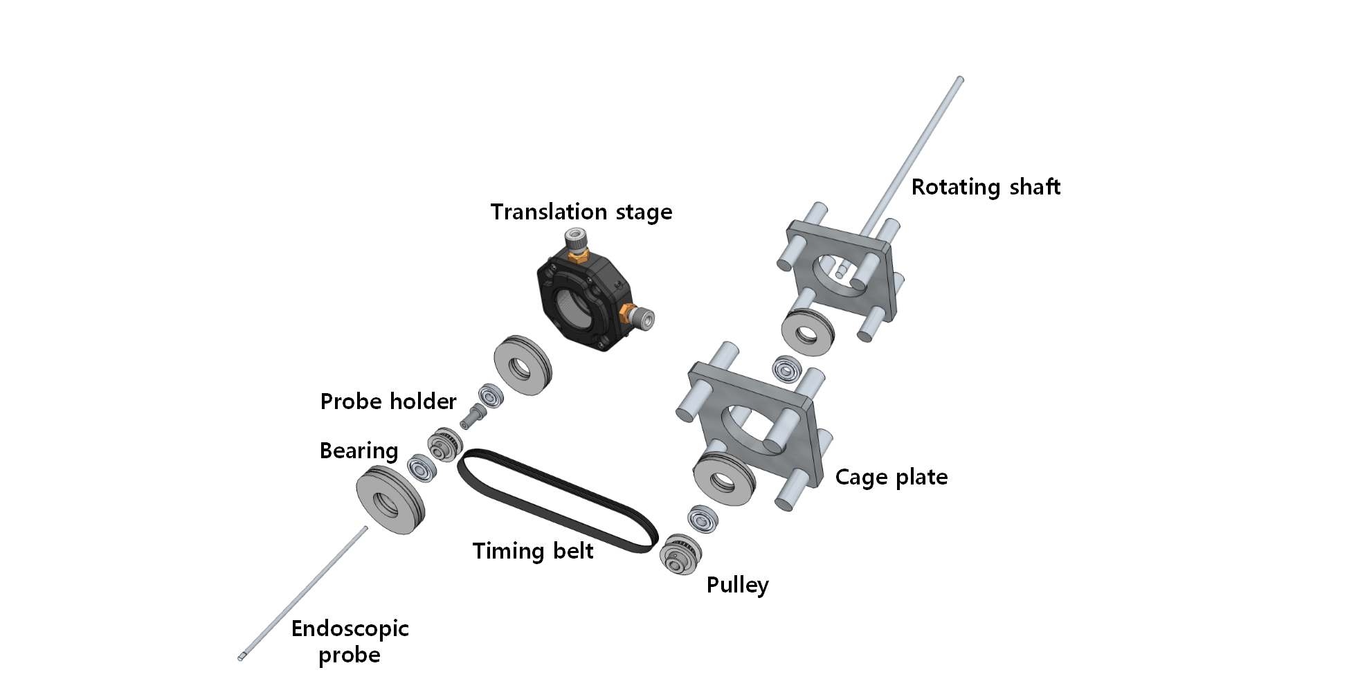 생체 내 공초점 현미경과의 결착을 위한 endoscope head의 기계부품 설계 및 조립도