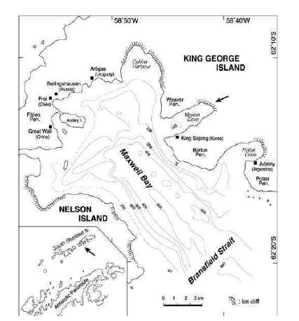 Location of the King Sejong Station at the King George Island