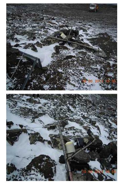 Automatic weather system at Cape Burks, Marie Byrd Land, West Antarctica in 2012