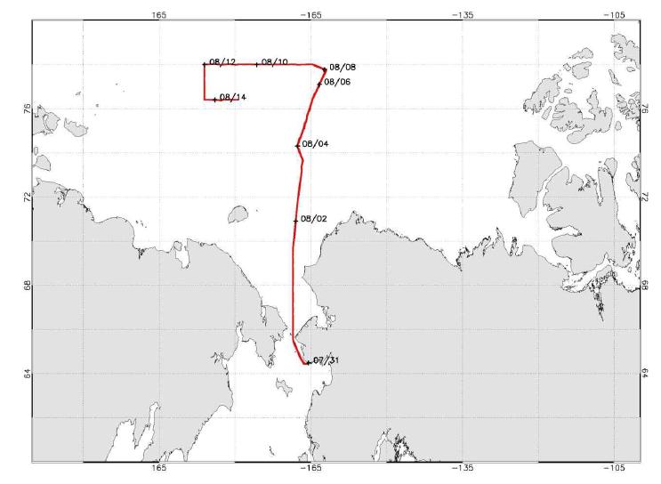 Cruise track of ARAON during LIDAR measurements
