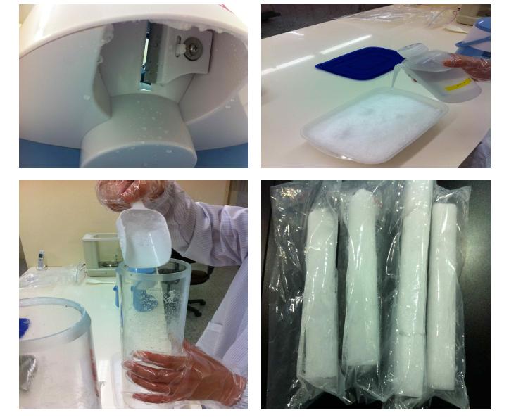 Ice firn core production processing