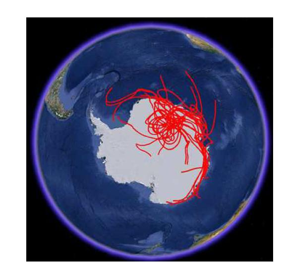 Five-day backward air trajectories at the sampling sites during the sampling periods