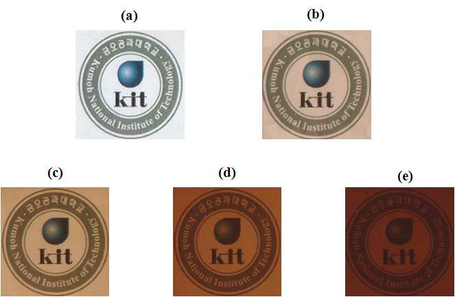 Figure 1. Photographs of PVDC hybrid films containing various HDA-GS contents