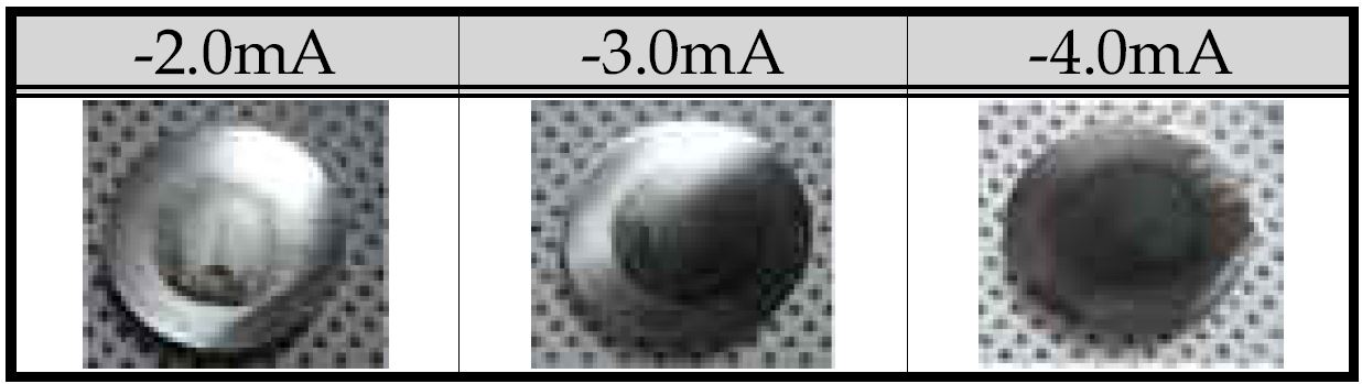 그림 50. 정전류 실험 후 시편 사진