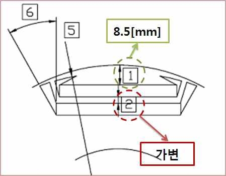 자석과 로터 사이의 거리를 8.5mm고정 후 자석과 자석 사이의 거리 가변