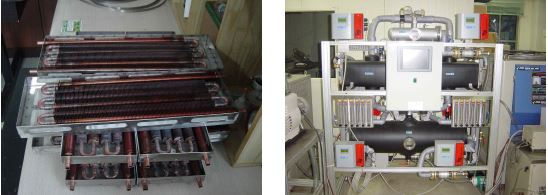 그림 13 흡착식 냉방시스템에 적용된 흡착탑과 시스템 사진