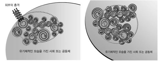 외부 충격과 내부 에러에 의한 재난 전파의 비교