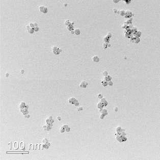 TEM image of the precipitated NCD powder dispersed by ultrasonic.