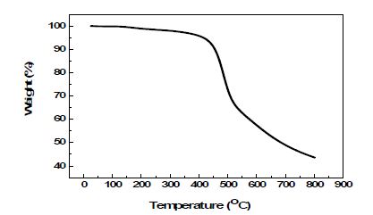 그림 16. PIM-CF3의 TGA 분석결과