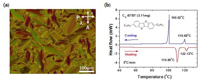 그림 51. 스멕틱 액정의 고유한 texture를 보이는 액정형 유기반도체