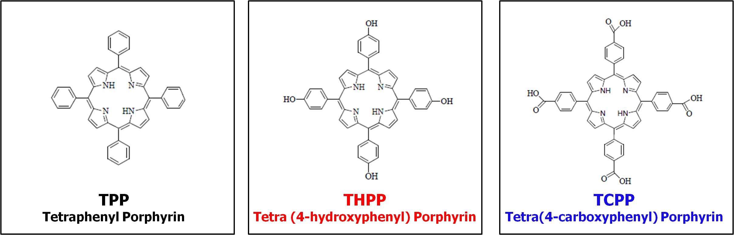 본 연구에서 합성된 다양한 포피린 유도체