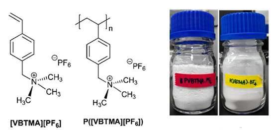 The structure and photo of poly ionic liquids