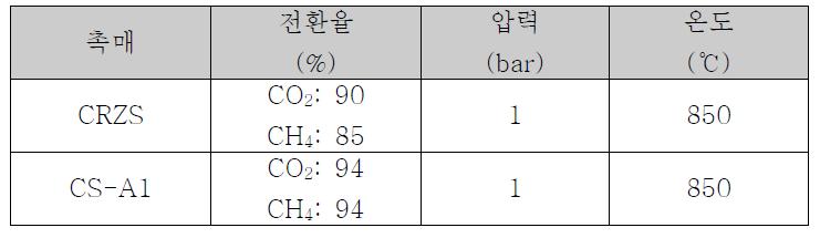 CO2/CH4 건식개질 process DB