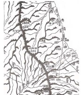 대동여지도로 본 왕곡마을 주변