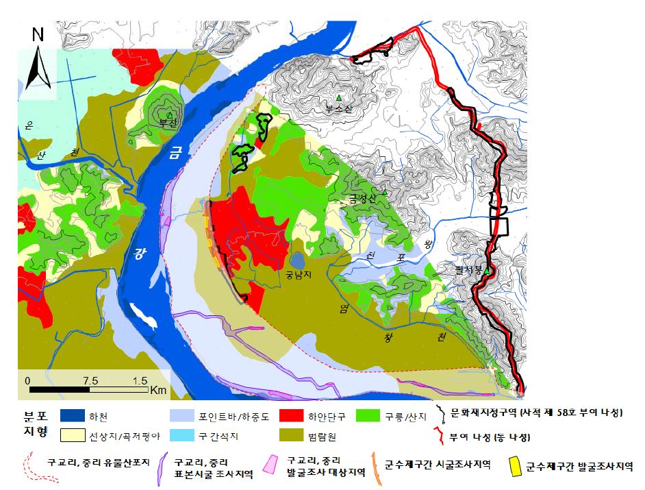 Figure 23. 조사지역 일대의 지형분류도