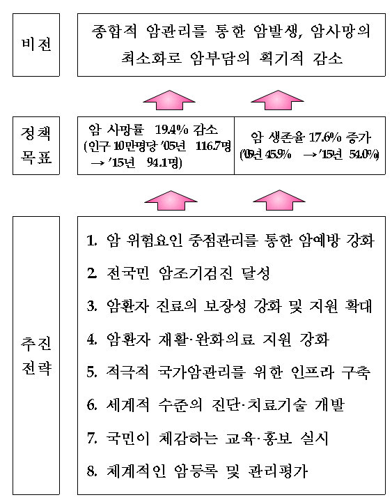 〔그림 2-16〕 제2기 암정복 10개년계획의 비전 및 목표