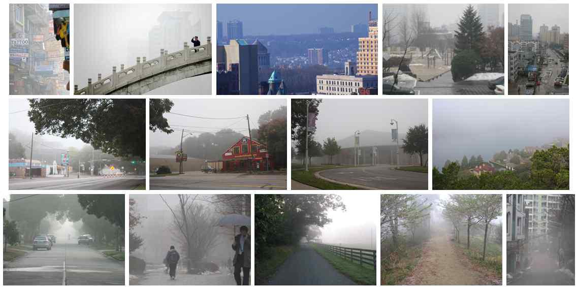 Sample images of a corpus of 160 natural foggy images