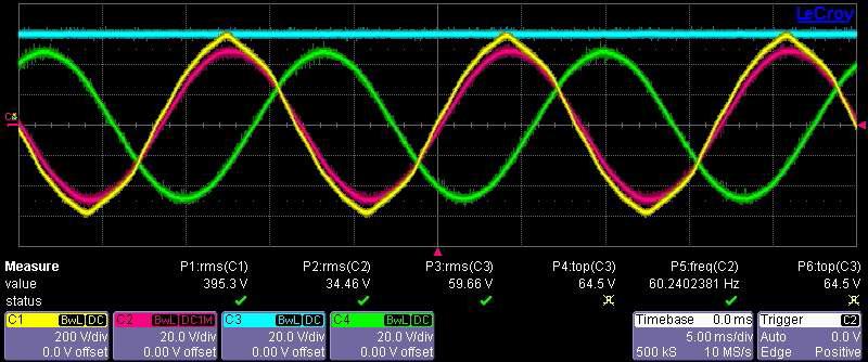 10 kW급 계통연계형 태양광 전력변환시스템 Phase Locked Loop 확인