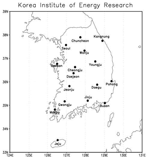 에너지기술연구원의 일사 관측 지점.