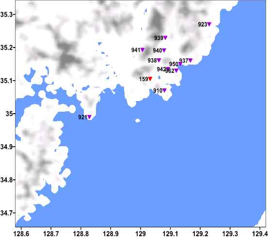 Observation stations in Pusan