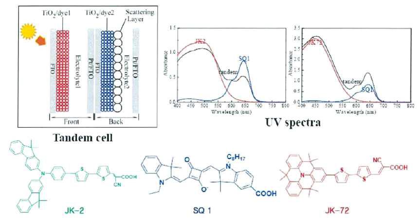 고려대학교 고재중 교수팀의 텐덤형 염료감응태양전지 구조 및 연구결과