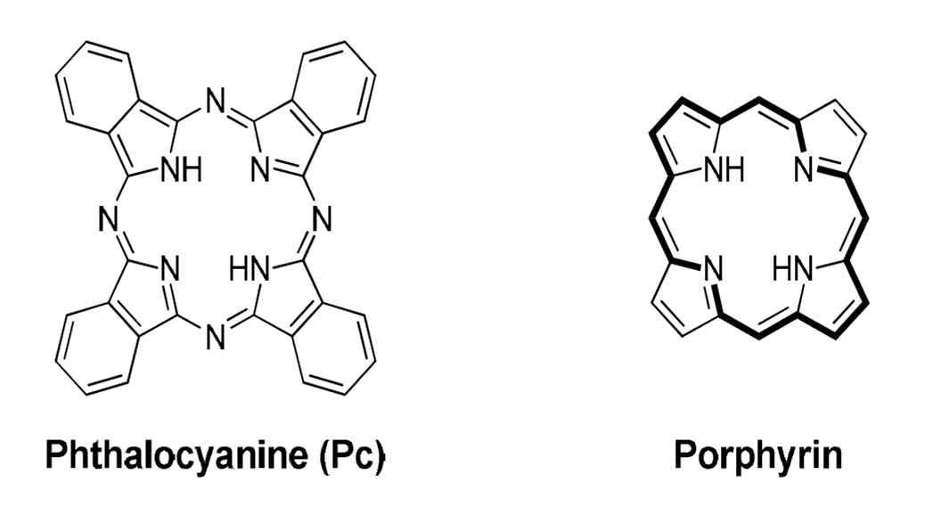 프탈로시아닌과 포피린의 구조