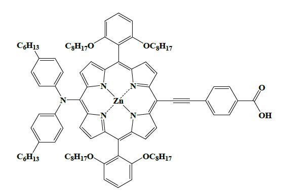 2011년 11월 science 지에 게재된 YD2-o-C8 포피린계 감광제의 구조