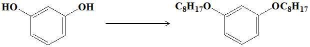 1,3-bis(octyloxy)benzene의 합성 scheme