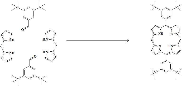 5,15-Bis(3,5-di-tert-butylbenzyl)porphyrin의 합성 scheme