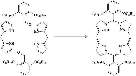 5,15-Bis(2,6-dioctoxyphenyl)porphyrin의 합성 scheme