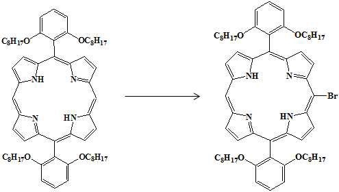 5,15-Bis(2,6-dioctoxyphenyl)-10-bromo-porphyrin의 합성 scheme