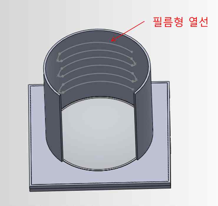 반사갓에 열선 취부