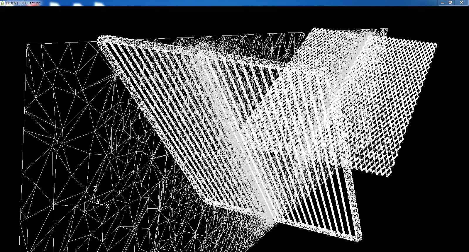 그림 30. 그리드 주위 유동장의 메쉬 모델링