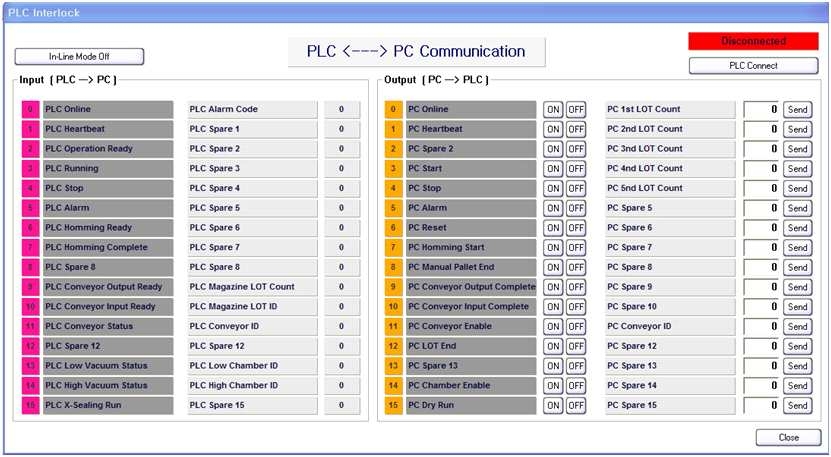 PC-PLC Ethernet 통신 화면