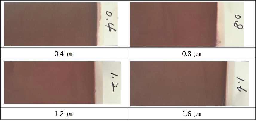 에칭량에 따른 Oxide 피막 Color