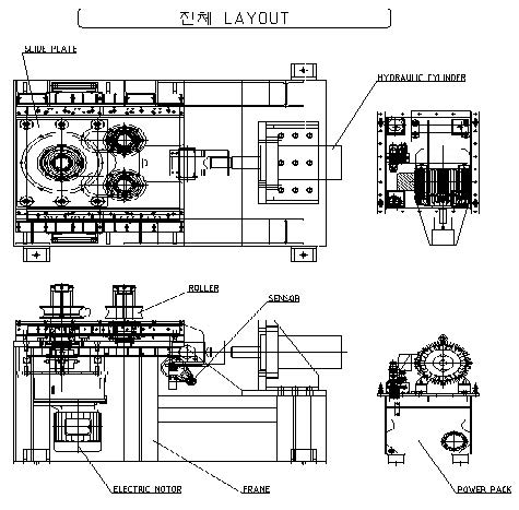 【그림】 CNC 기반 캐빈용 파이프 밴딩 자동화 설비 전체 도면