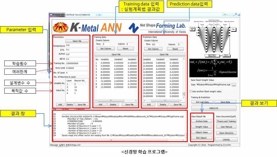 신경망 학습 프로그램(ANN)