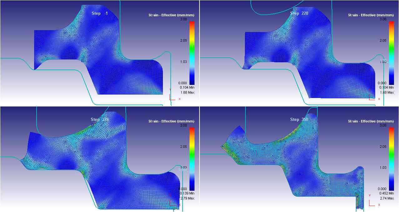 3 공정 성형해석 결과