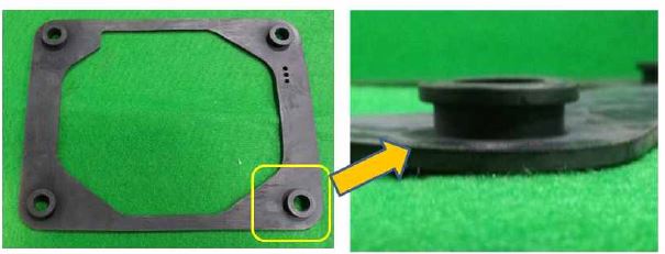 그림 13 본 기술개발에서 개발된 방진용 플레이트 고무