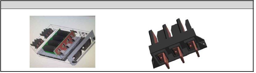 그림7. 사출성형후 CONNECTOR TERMINAL 과 장착된 본체