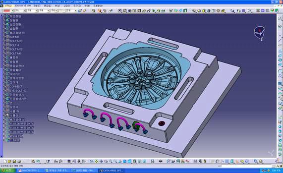 3D CAD 모델링에 의한 금형구조 설계(상원판)