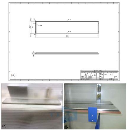그림21. Ni-Cr 스퍼터링 타겟 (a)도면, (b)제품, (c)본딩 후 제품